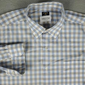 Maus & Hoffman Shirt Mens XL Blue Check Solemare Italy Button Up Long Sleeve - Picture 1 of 8