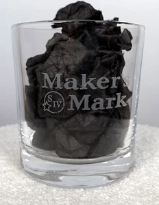 Makers Mark S IV Bourbon Whisky Etched Logo Glass 8 oz  - Picture 1 of 2