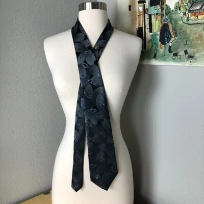 Vintage Don Loper Beverly Hills Necktie - Gray Black Geometric Office Prep Tie - Image 1 of 4