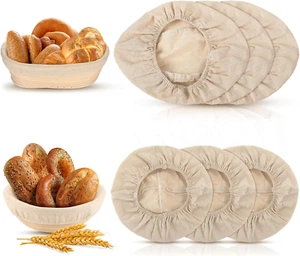 6 Bread Banneton Proofing Basket Liner Cloth Cover for Baking 10" Oval 9" Round - Picture 1 of 12
