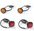 Pair 3/4" Bullet Amber Red Round Led Lights Clearance Side Marker Truck Trailer
