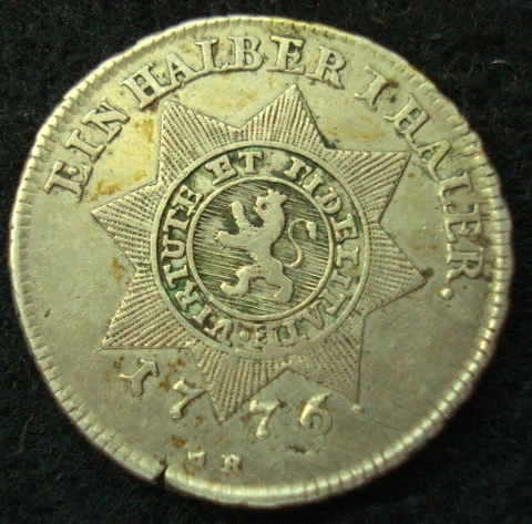 American Revolution 1776 Hessian Blood Money Half Taler Cover
