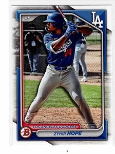 Zyhir Hope Los Angeles Dodgers 2024 Bowman Draft 1st Bowman - Imagen 1 de 2