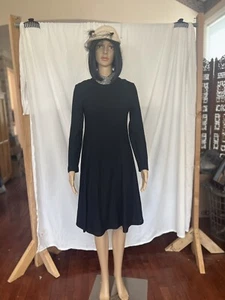 Vintage Mr. Blackwell Wollkleid mit Perlenkragen 60er Jahre klein schwarz - Bild 1 von 8