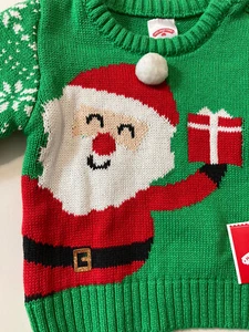 Toddler Baby Christmas Holiday Time Girl or Boy Santa Claus Sweater Sz 12M - Picture 1 of 6