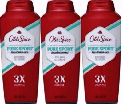 BOTELLAS DE 3-18 OZ • OLD SPICE • DEPORTE PURO • ALTA RESISTENCIA • GEL DE BAÑO AUTÉNTICO Foto 1 de 3