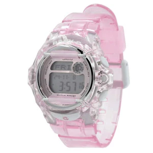 Casio Women's Watch Baby-G Alarm Digital Dial Transparent Pink Strap BG169R-4 - Picture 1 of 3
