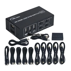 4K HDMI Switch KVM Vier Port Umschalter 4 Eingänge und 1 Ausgang USB KVM Display - Bild 1 von 7