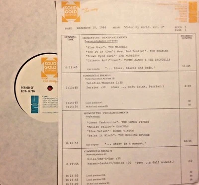 RADIO SHOW: 12/10/86 COLORS: IT'S A BEAUTIFUL DAY, DONOVAN, CCR, VAN MORRISON - Image 1 of 2