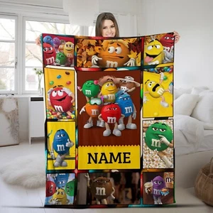 Personalisierte M und M Decke, M&M's World Decke, M und M Candy Couch Sofa - Bild 1 von 4
