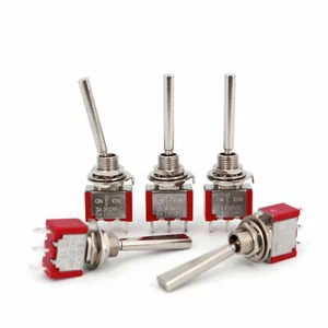 5Pcs Flat Long Lever ON-OFF-MOM One Side Momentary Remote Control Toggle Switch - Picture 1 of 5