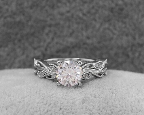 2.00Ct Round Cut Lab Created Diamond Women's Wedding Ring 14K White Gold Plated