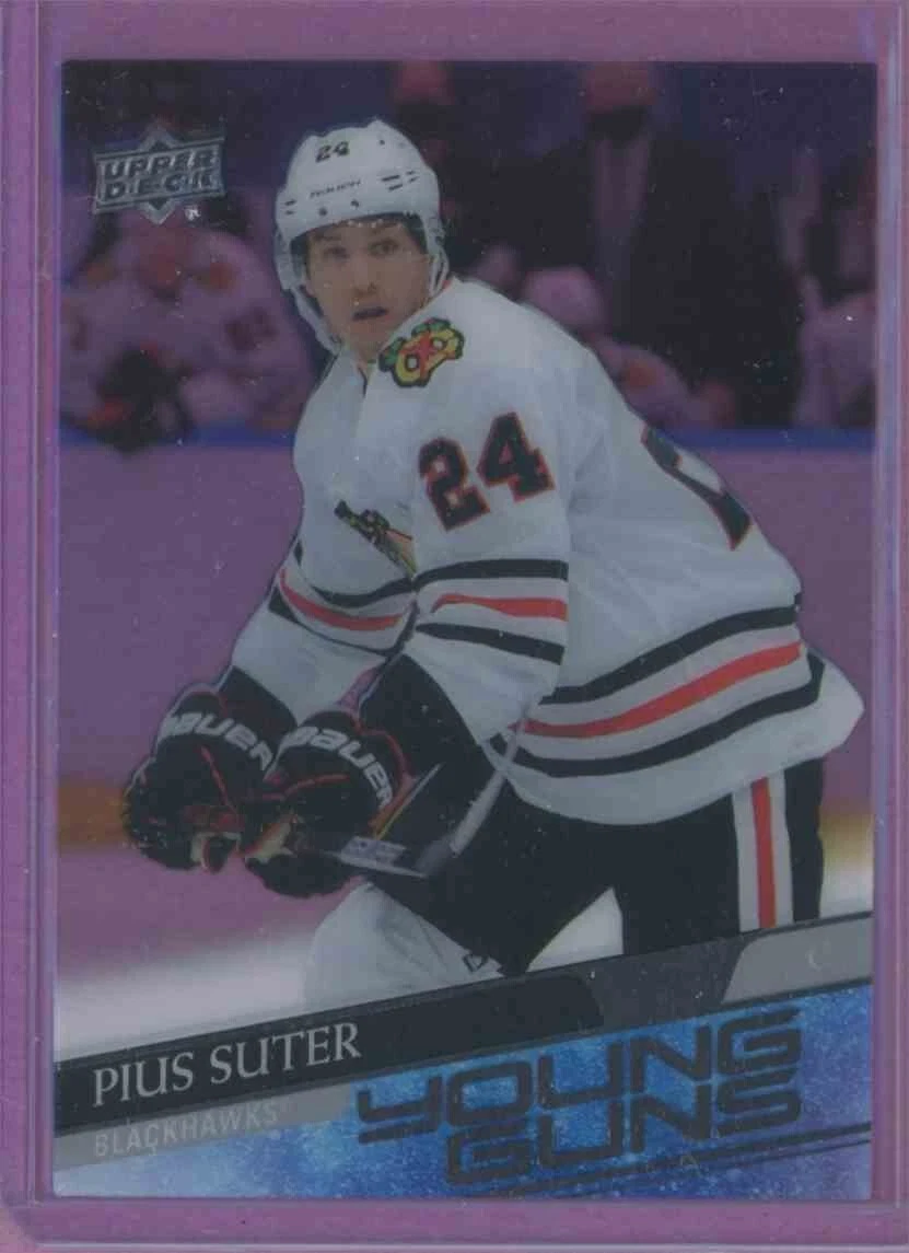 2020 20-21 UD YOUNG GUNS CLEAR CUT BLACK HAWKS PIUS SUTER #484 ROOKIE