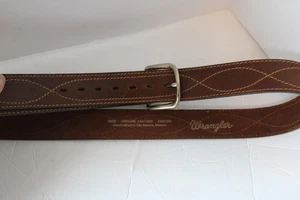 Wrangler Leather Belt Mens 36 Brown Western Embroidered Genuine Handcraft Mexico - Picture 1 of 10