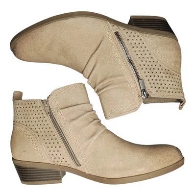 Earth Origins Collette Cheryl Botines Mujer Talla 10 Marrón Gamuza Cremallera Lateral Foto 1 de 4