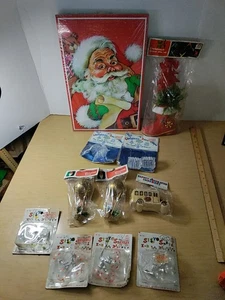 Vintage Christmas Lot - Four Gift Boxes, Decorations, Ornaments - Picture 1 of 13