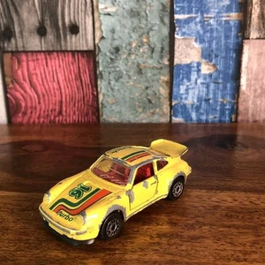 Vintage Super Rare Majorette Porsche Turbo No.209 Yellow With Red Interior - Picture 1 of 12
