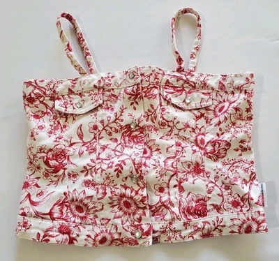 Mary-Kate and Ashley Floral Tank Top Girl’s Size 14/16 Pink White Button Up * - Image 1 of 4