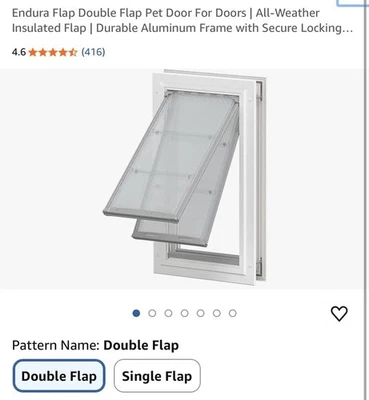 Puerta para mascotas Endura Double Flap XL blanca con montaje en puerta, nueva en caja aislada para todo tipo de clima Foto 1 de 4