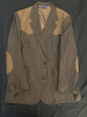 Abrigo deportivo occidental Pendleton 48 largo de lana marrón espiga para hombre Foto 1 de 4