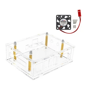 Acrylic Transparent Enclosure Case House W/ Cooling Fan For Orange Pi 5 Plus - Photo 1/14