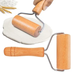 Watris Veiyi Piccolo Rolling Pin, Rullo per Impasto in Legno, Rullo Antiaderente per Pizza,... - Foto 1 di 7