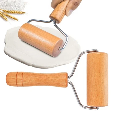 Watris Veiyi Small Rolling Pin, Wooden Dough Roller, Non-Stick Pizza Roller, ... - Image 1 of 4