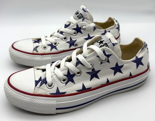 Sneakers basse Converse All Star blu e bianche stampa stella patriottica americana