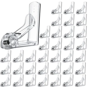 36 Pieces Linen Tablecloth Cover Clear Clips Plastic Loaded Holder Clamps - Picture 1 of 6