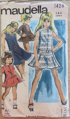 Maudella 1428 Sewing Pattern Girls Teenage Summer Fitted Bodice Skater Dress - Image 1 of 4