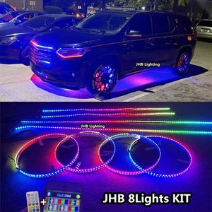 JHB 17.5"Dream CHASING Flow LED Wheel Rings + Underglow Strips Lights 8PCS KIT - Bild 1 von 23