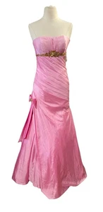 TIFFANY DESIGNS trägerloses formelles Damenkleid mit Schmucksteinen 4 rosa neu Abschlussball Festzug - Bild 1 von 13