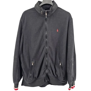 Chaqueta De Colección Polo Ralph Lauren Polar Cremallera Completa 2XLT Negra Con Capucha Sherpa Grande - Imagen 1 de 13