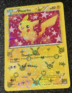 Pikachu RC7/RC25 LP Front/MP Back Radiant Holo Cute Gold Heart Pink Art Pokémon! - Picture 1 of 3