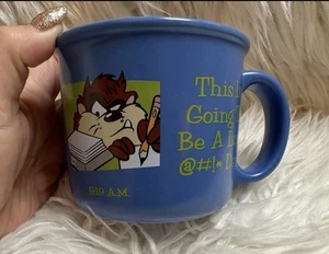 Looney Tunes Taz "Questo sarà lungo @#!* Giorno! Tazza caffè blu - Foto 1 di 6