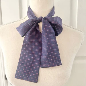 Vicky Davis Vera Vintage blau rot gepunktet schmal Krawatte Halstuch Seide Japan - Bild 1 von 4