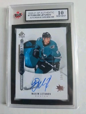 2020-21 SPA Future Watch Auto #179 Maxim Letunov #594/999 KSA 10 - Image 1 of 2