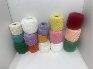 various colors of Crochet Thread -Lot of 15- various companies. Used - Picture 1 of 3