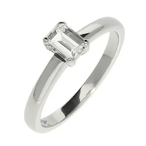 Ladies Platinum 0.50ct Emerald Diamond Engagement Ring - Size K - Picture 1 of 4