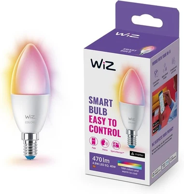 WiZ Lampadina Smart WiFi, Luce Bianca o Colorata Dimmerabile, E14, 40 W, Te 5SIH - Immagine 1 di 2