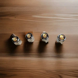 For Porsche Tyre valve dust caps x4 pcs New  - Picture 1 of 2