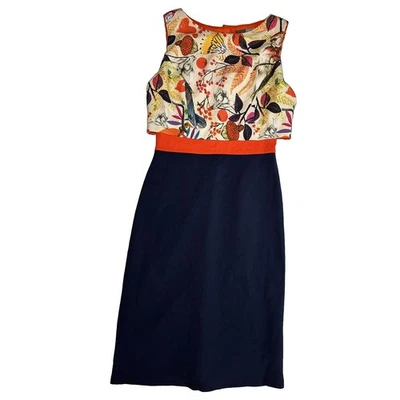 Vestido Lápiz Eva Franco Aria Estampado Pájaros y Abejas Talla 2 Foto 1 de 4