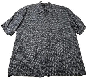 D’amante Button Up Shirt Men’s Medium Geometric Pocket Short Sleeves Retro Funky - Picture 1 of 9