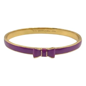 Kate Spade NY SHINY Baja Rose TAKE A BOW Gold CLASSIC Bangle Bracelet RIBBON - Picture 1 of 6