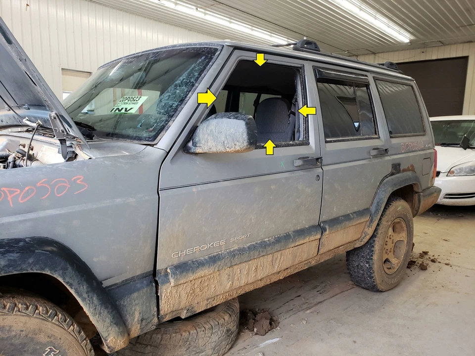 Jeep Cherokee 2000 conductor puerta delantera izquierda ventana de cristal solamente Foto 1 de 1