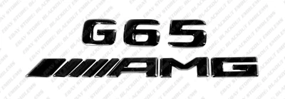 New Gloss Black Emblem Logo Letters for Mercedes-Benz G65 V12 Biturbo AMG W463 - Image 1 of 4