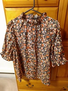NEW Emery Rose Top Women’s 2XL Floral Short Ruffle Sleeve - Picture 1 of 4