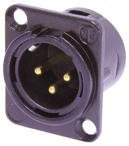 NEUTRIK NC3MD-L-B-1 - D Series 3 Pole Male Panel XLR - Black, Gold Contacts NEW - Picture 1 of 1