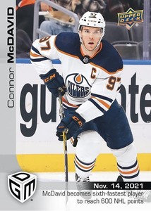 2021-22 Upper Deck NHL Game Dated Moments #1-112 Rookies /999 and Stars /499 SP