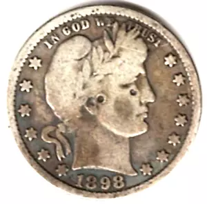 Cuarto de barbero 1898 en MUY BUEN ESTADO ~ VER EL ESCANEO stk q 16 - Imagen 1 de 5